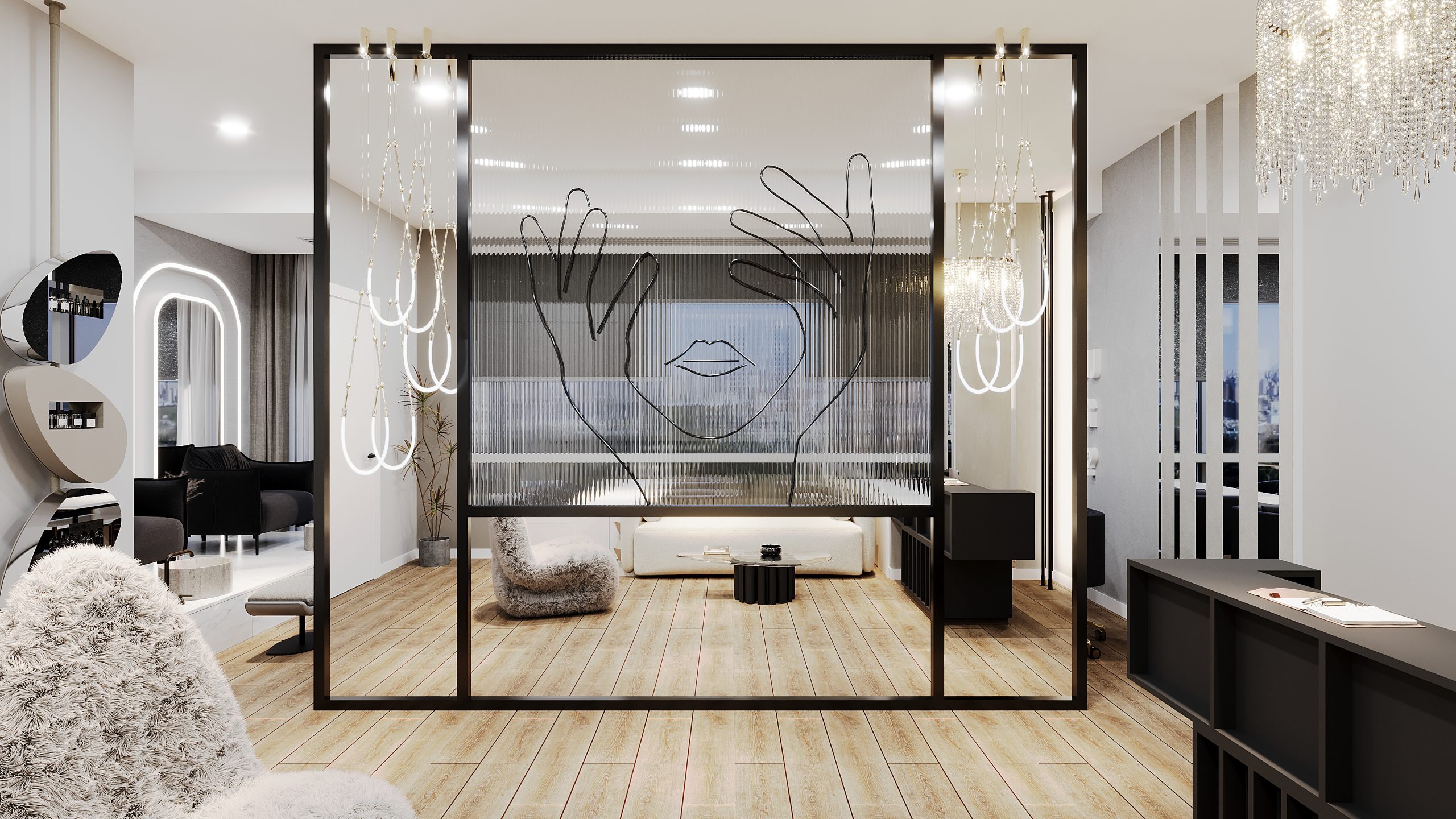 KNG Mimarlık Lüks Güzellik Merkezi Karşılama Alanı Tasarımı