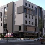 2023 Libya Hastanesi iç mimari projesi – hastane yapısı genel perspektif, kütle kompozisyonu ve mimari dil (KNG Mimarlık)