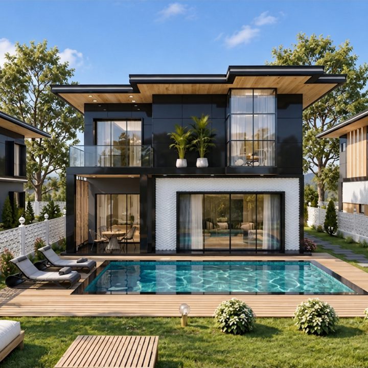 M.Y Villaları modern villa projesi genel görünüm